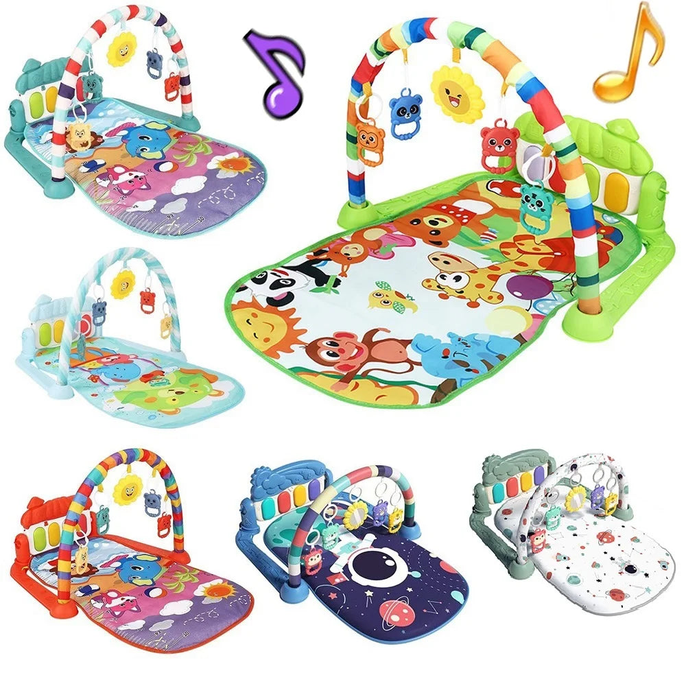 Raqueta de Fitness para bebé, juguete de Piano, Pedal de música para bebé recién nacido, equipo de Fitness suave y desmontable, estera de escalada