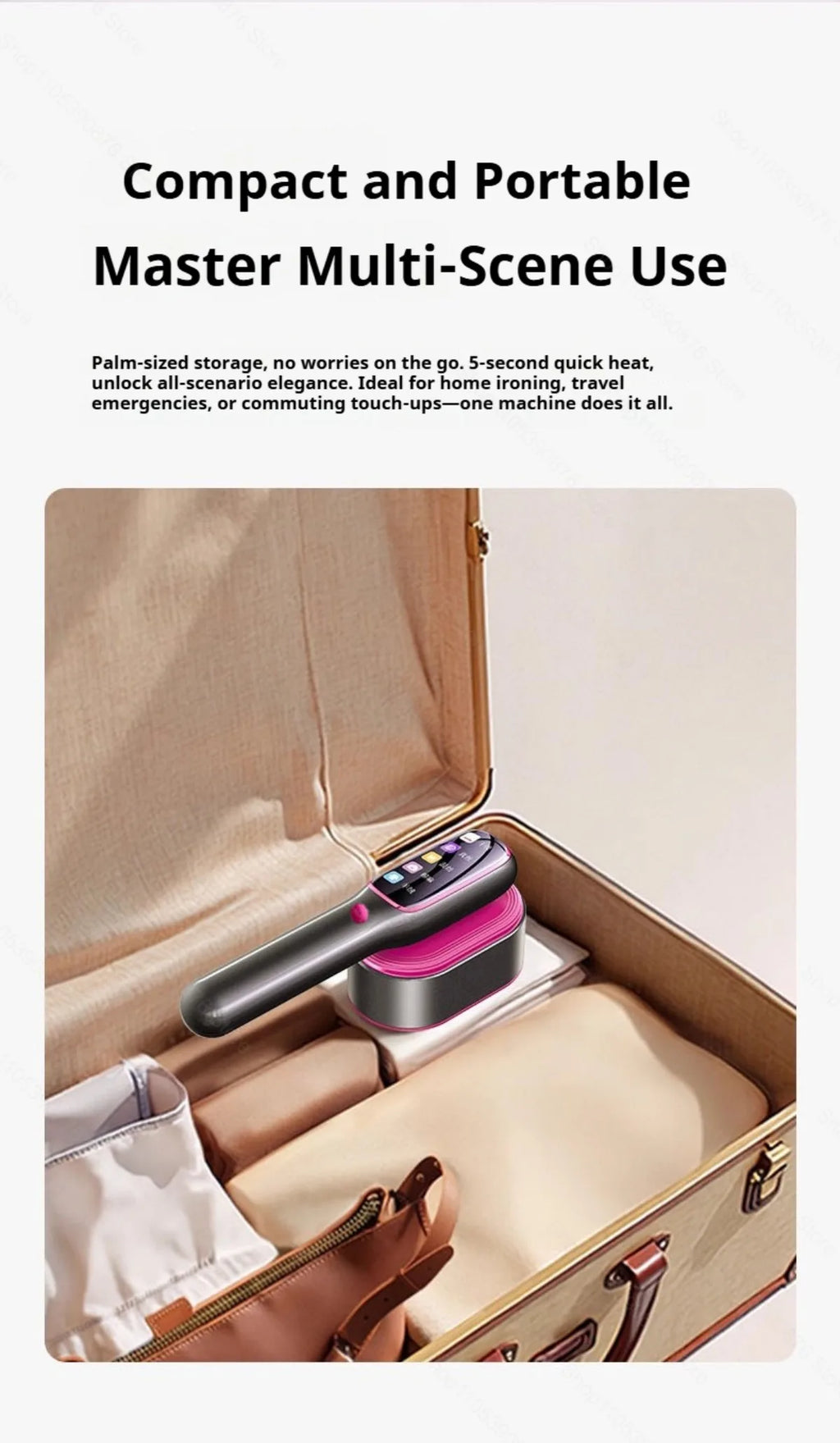 Plancha de vapor mini portátil, máquina de vapor de mano plegable para ropa, planchadora de ropa en seco y húmedo, plancha doméstica.