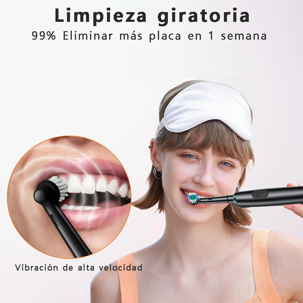 Cepillo de dientes eléctrico giratorio para limpieza profunda y blanqueamiento de dientes para adultos, cepillo de dientes recargable con cabezales de repuesto de 4/8 piezas