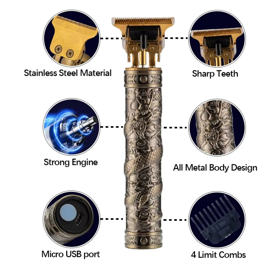 Afeitadora masculina eléctrica - resistente al agua, cableada, seca / húmeda, incluyendo múltiples accesorios y cepillos de limpieza, mini afeitadora portátil, adecuada para peluqueros novatos o profesionales