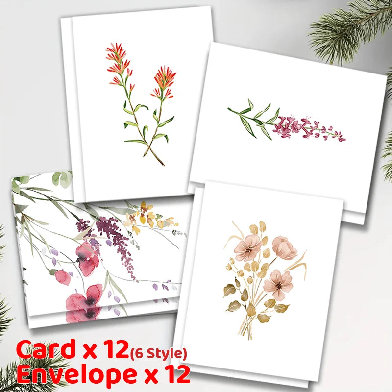 12 tarjetas con sobres, ideales para cumpleaños, Navidad, Día de la Amistad, felicitaciones, negocios y reconocimiento a empleados