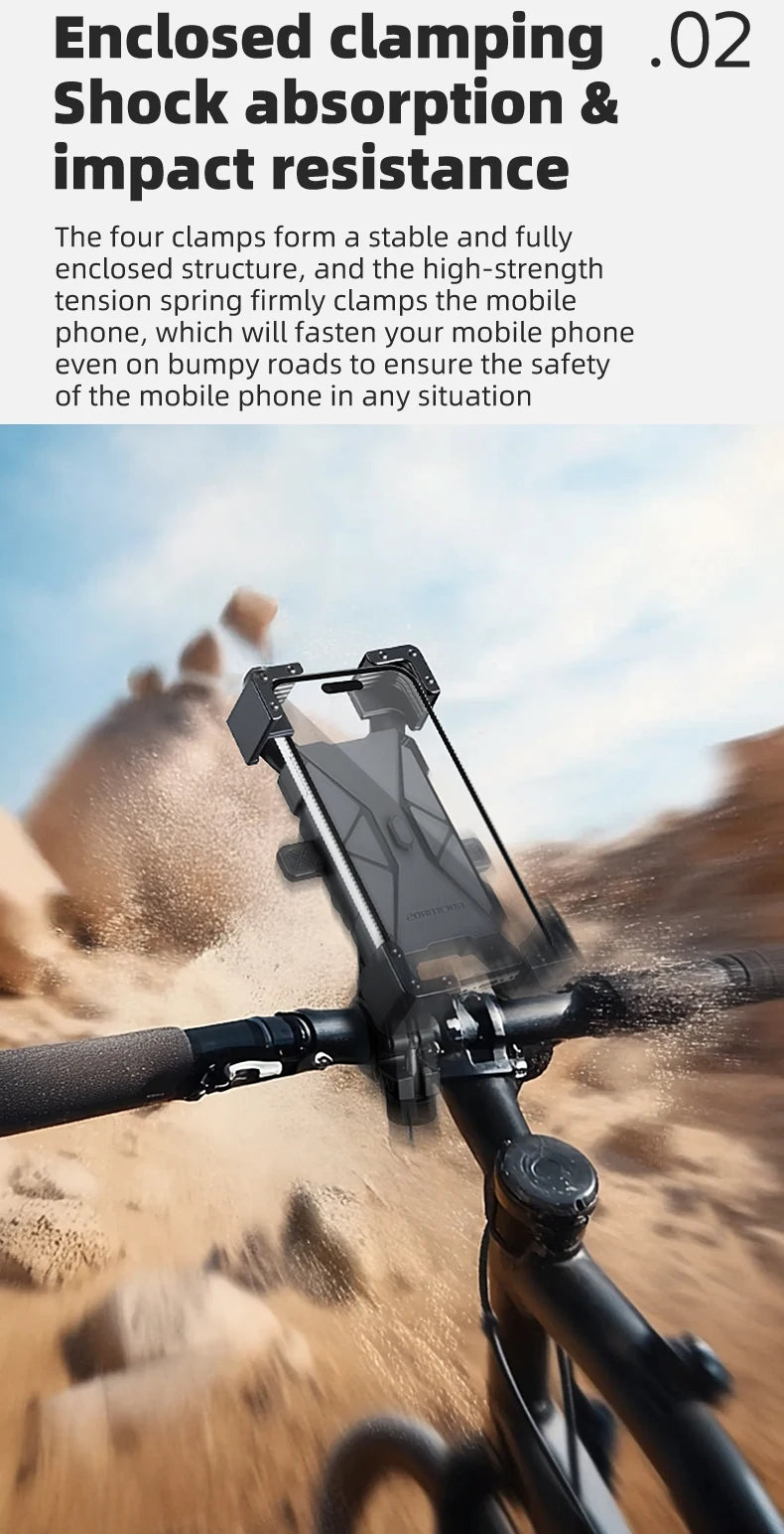 ROCKBROS Soporte para teléfono de bicicleta Monte liviano 4.5-7.2 pulgadas soporte para teléfono inteligente soporte de soporte de teléfonos accesorios para bicicletas