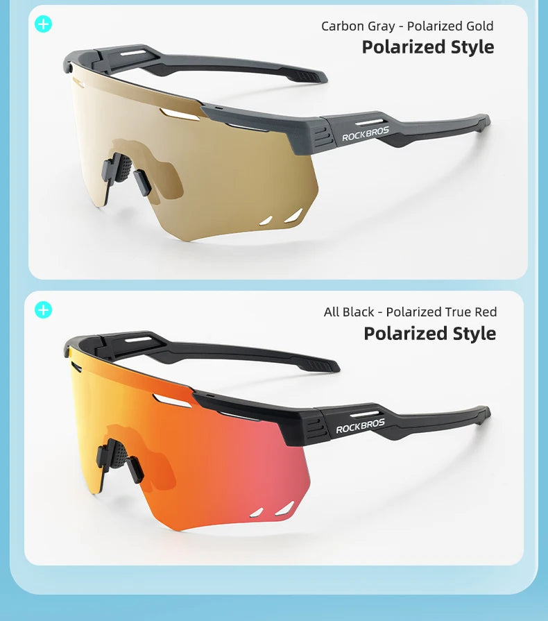 ROCKBROS-gafas de sol polarizadas y fotocromáticas para ciclismo, lentes deportivas para bicicleta de montaña y carretera, protección UV400