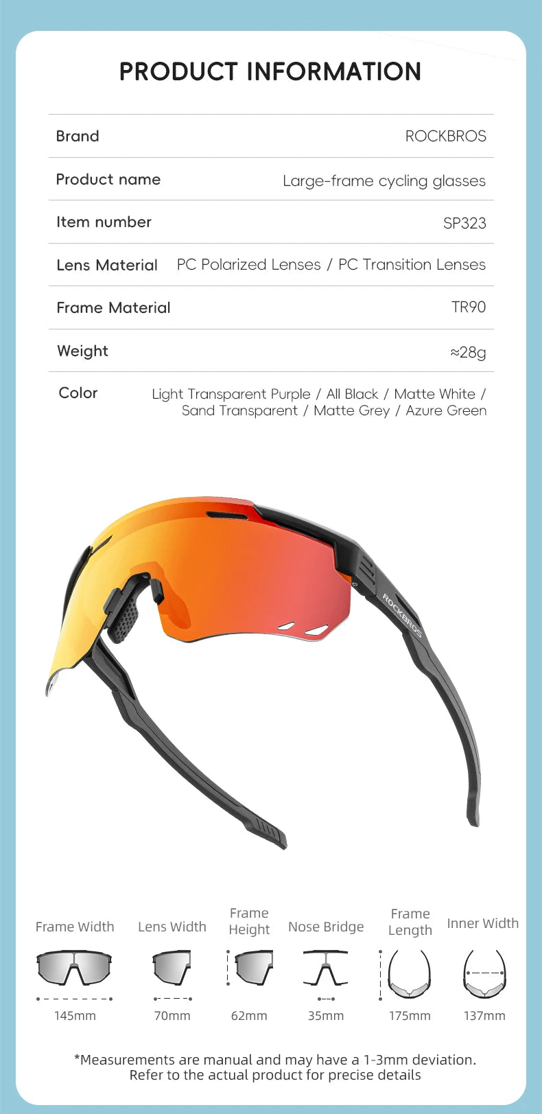 ROCKBROS-gafas de sol polarizadas y fotocromáticas para ciclismo, lentes deportivas para bicicleta de montaña y carretera, protección UV400