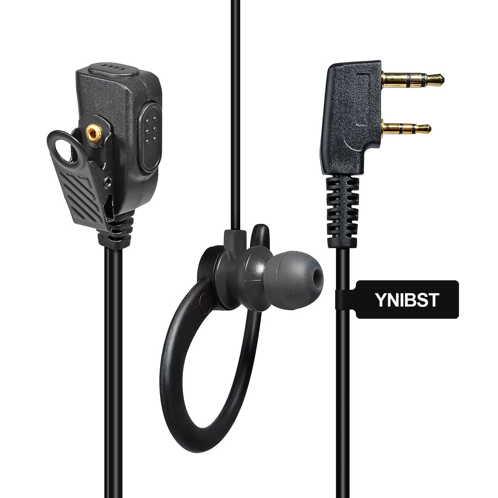 Walkie Talkie Auricular Auricular en forma de G Compatible con Baofeng UV-5R BF-888S UV-82 Kenwood Radio de 2 vías, Auriculares con micrófono PTT en línea