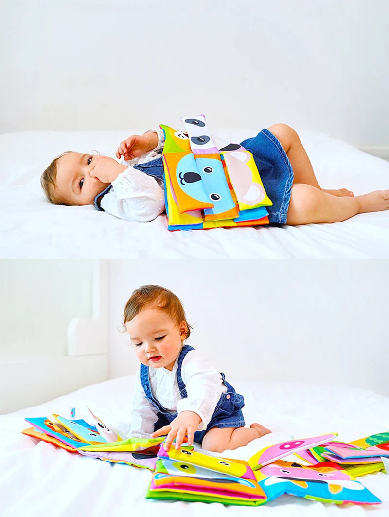 Libros suaves para bebés, juguetes 3D con tacto y sensación de tela arrugada, libros para bebés, niños, tacto y sensación arrugada, regalos para niños pequeños