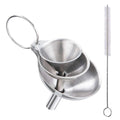 Embudos de acero inoxidable de calidad alimentaria, mini embudos de cocina para transferir aceites esenciales y líquidos, 3/4 piezas