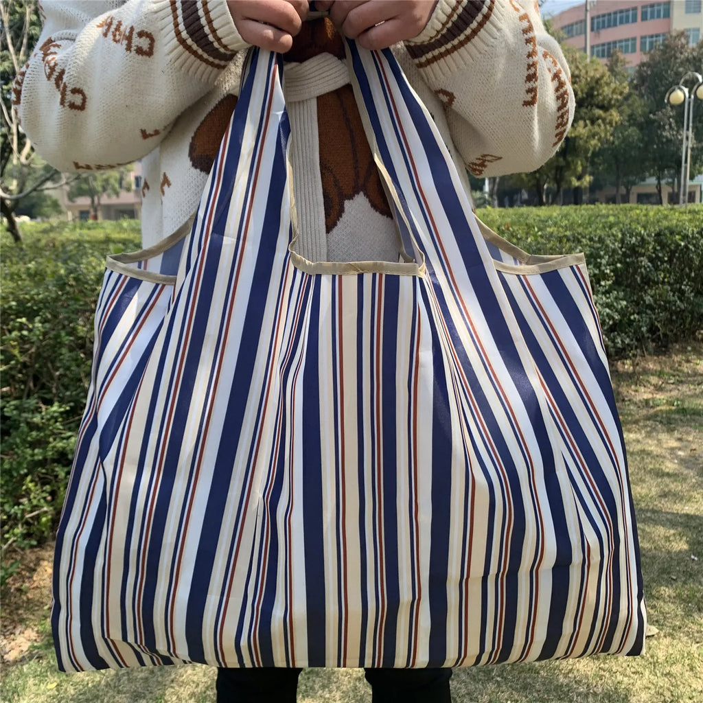 Bolsa de compras plegable de gran capacidad, bolsa de tela Oxford ecológica, impermeable, para viaje, bolso de hombro, reutilizable