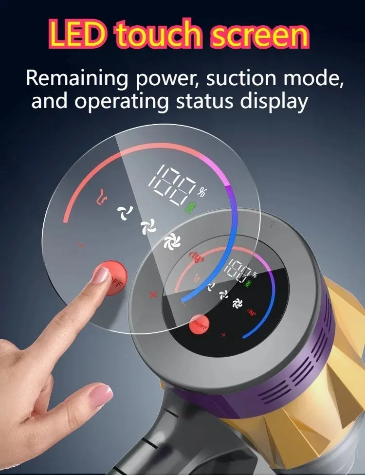 MPQU-aspiradora de mano inalámbrica, 550W, 55kPa, fuerte succión, batería desmontable, pantalla táctil, filtro HEPA, escoba eléctrica