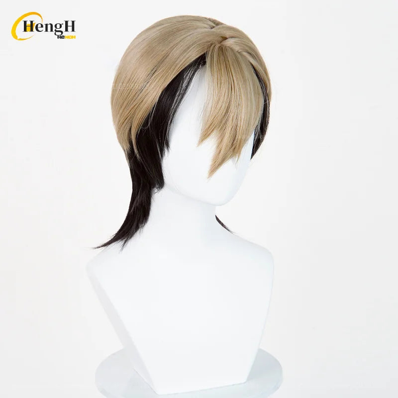 En stock Anime Zanka Guita Enji ‌   Pelucas de Cosplay Rudo Amo Li Glaze, pelo sintético resistente al calor, pelucas para fiesta de Halloween + gorro de peluca