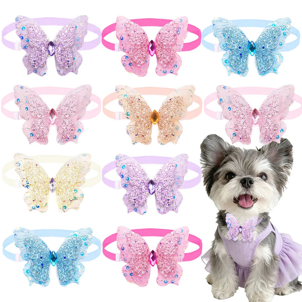 50 Lazos para Perros, Ajustables, para Primavera/Verano, Collares para Perros, Lazos de Mariposa, Lazos Pequeños para Cachorros, Accesorios de Moda para Mascotas