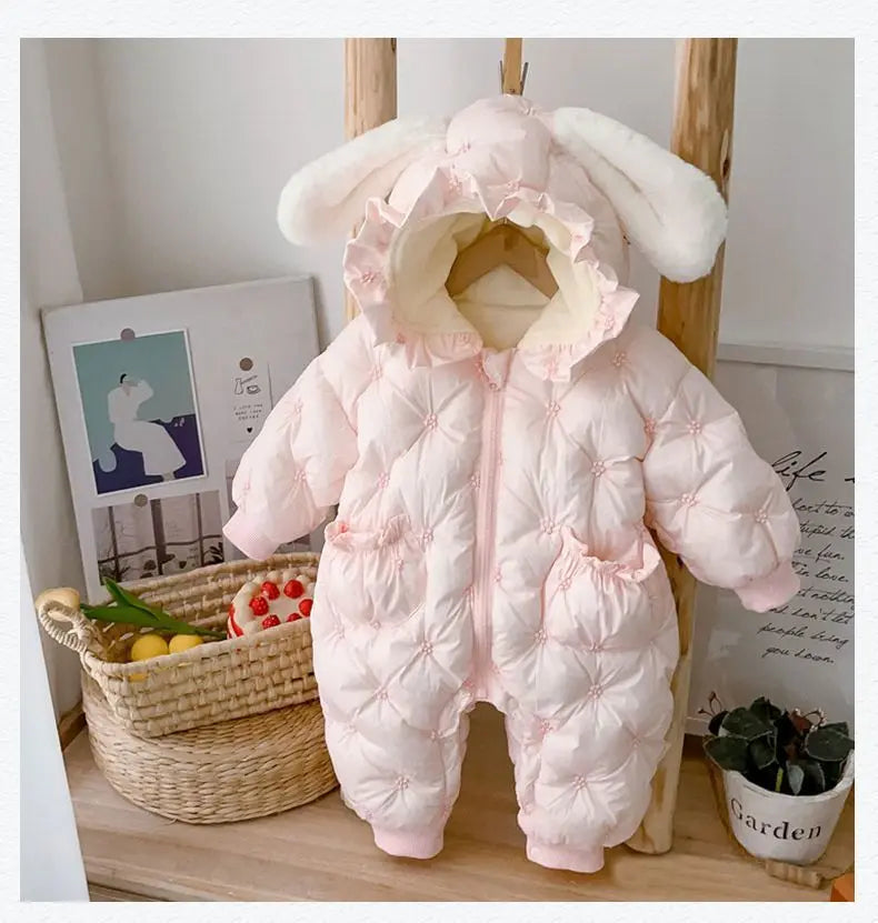 Nueva ropa gruesa de invierno, mono, ropa de algodón, pelele para bebé, ropa súper bonita para salir, traje de descanso para recién nacido de 100 días