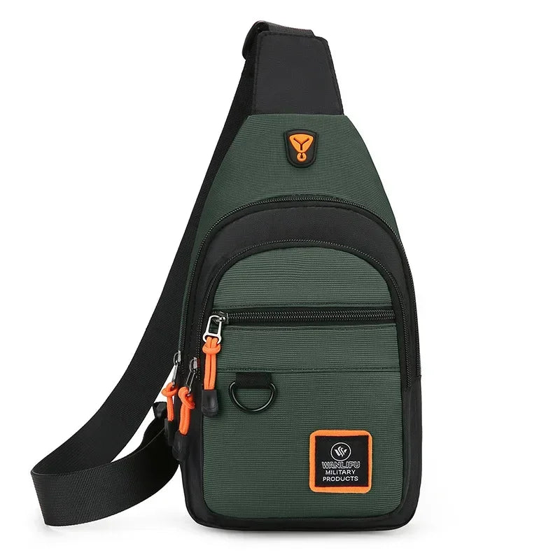Riñoneras informales con estilo para hombre, bolso de pecho para hombre, bolso de pecho a la moda, bolso de hombro tipo bandolera de tela Oxford ligero