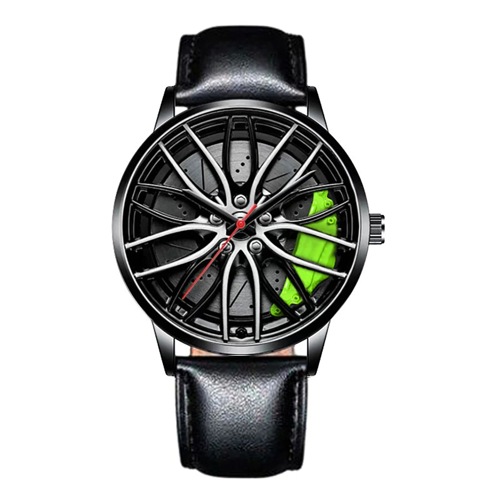 Reloj de pulsera de cuarzo para hombre, de acero inoxidable, a la moda, con esfera deportiva, llanta de coche, cubo de rueda, relojes de pulsera de lujo para negocios