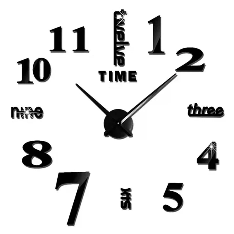 Reloj de pared con espejo acrílico de Número Romano grande 2D/3D, pegatina de moda DIY, relojes de cuarzo, reloj, decoración del hogar, pegatinas para el salón