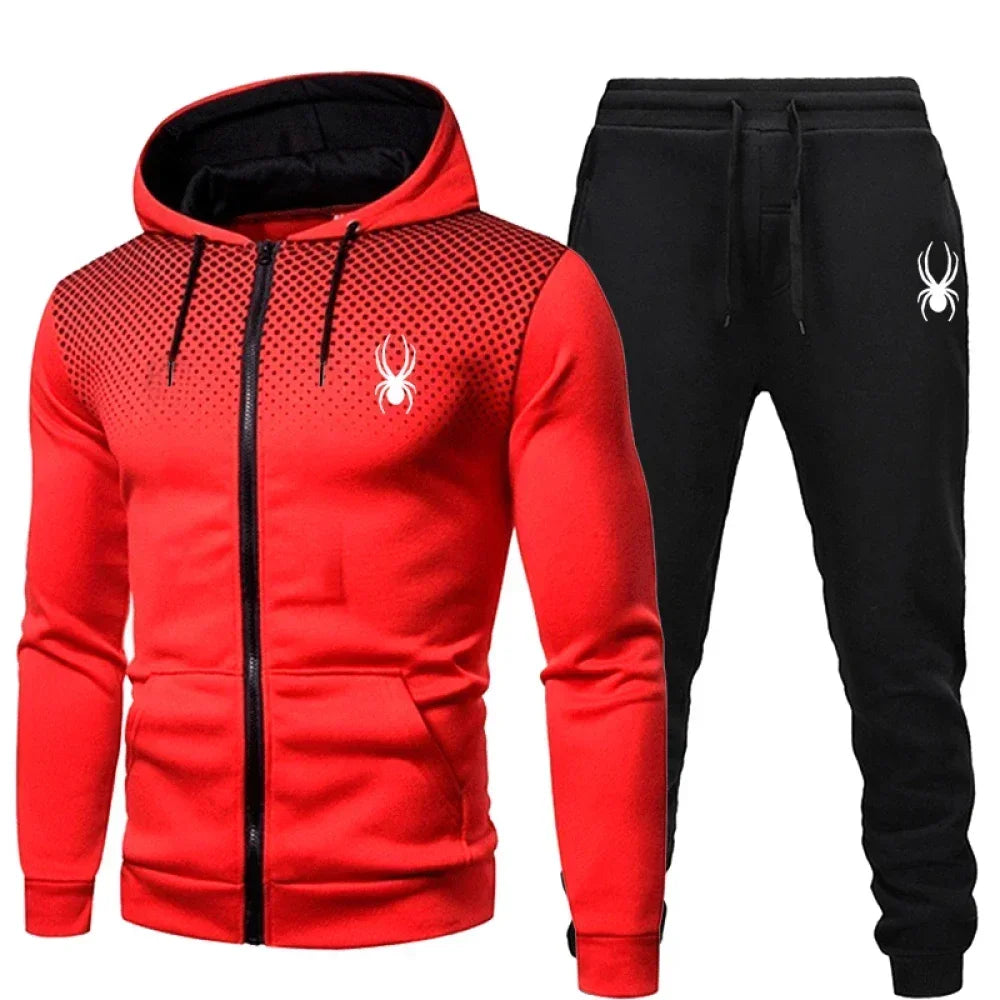 2025 ropa deportiva popular de dos piezas para hombre, traje para correr, ropa deportiva, Sudadera con capucha, sudadera con cremallera, ropa de otoño e invierno