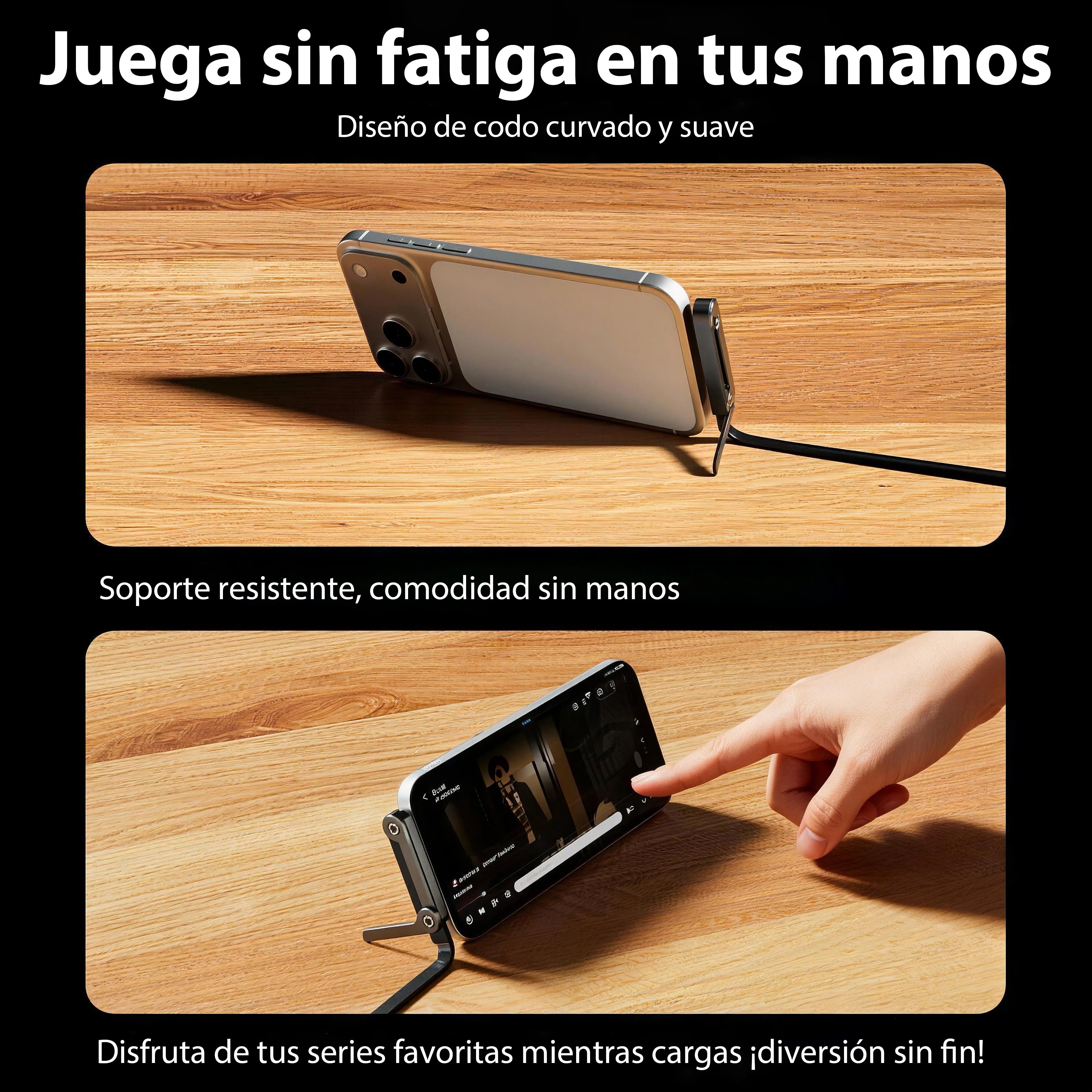 Cable tipo c carga ultra rapida reforzado Cable de Carga Rápida Tipo C a Tipo C de 240W, con Soporte Plegable para Teléfono, para iPhone 17/16/15, para Cargador Samsung