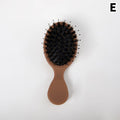 Mini cepillo ovalado portátil de cerdas de jabalí, peine de masaje para el cuero cabelludo, herramienta de peinado para el cuidado del cabello, 1 piezas