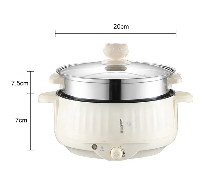 Olla eléctrica de una o doble capa de 1.7L, olla antiadherente para el hogar, olla de arroz, utensilios para cocinar