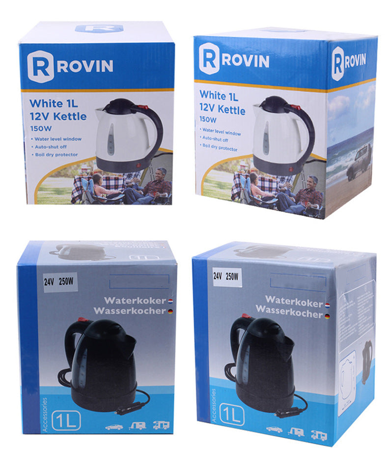 Hervidor de coche portátil, venta al por mayor, camión grande, hervidor eléctrico de 12v y 24v, encendedor de cigarrillos, taza para hervir té, 1000ML