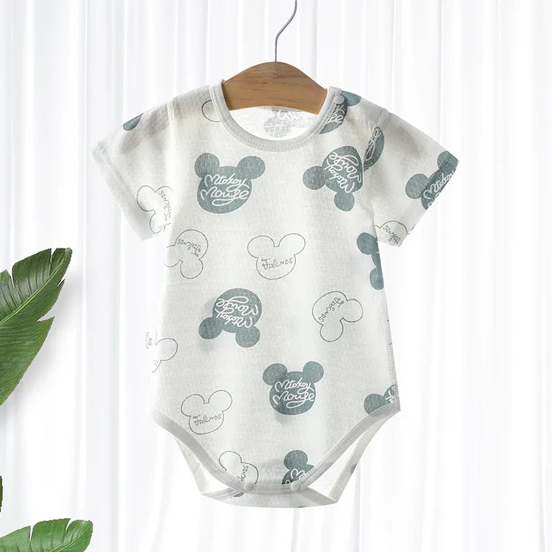 Bebé fino algodón malla manga corta ropa de bebé monos recién nacidos niños y niñas ropa de una pieza Bebes Recien Nacidos 0 A 3