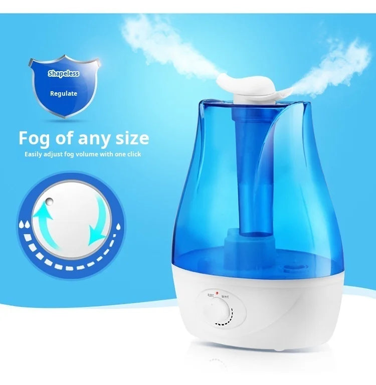Humidificador de dormitorio para el hogar, difusor hidratante atomizador de gran volumen de niebla con doble pulverización, Mini purificador de aire aromático ultrasónico