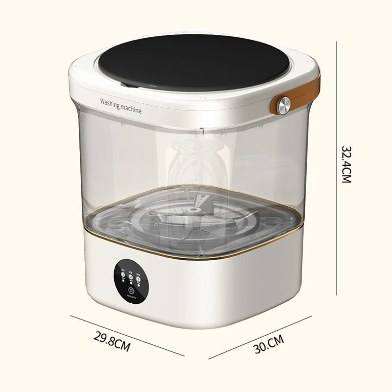 Mini Lavadora Eléctrica de 12L para el Hogar, Dormitorio Estudiantil, Limpiadora de Ropa Interior, Lavadora de Calcetines, Deshidratadora para Personas con Poco Tiempo