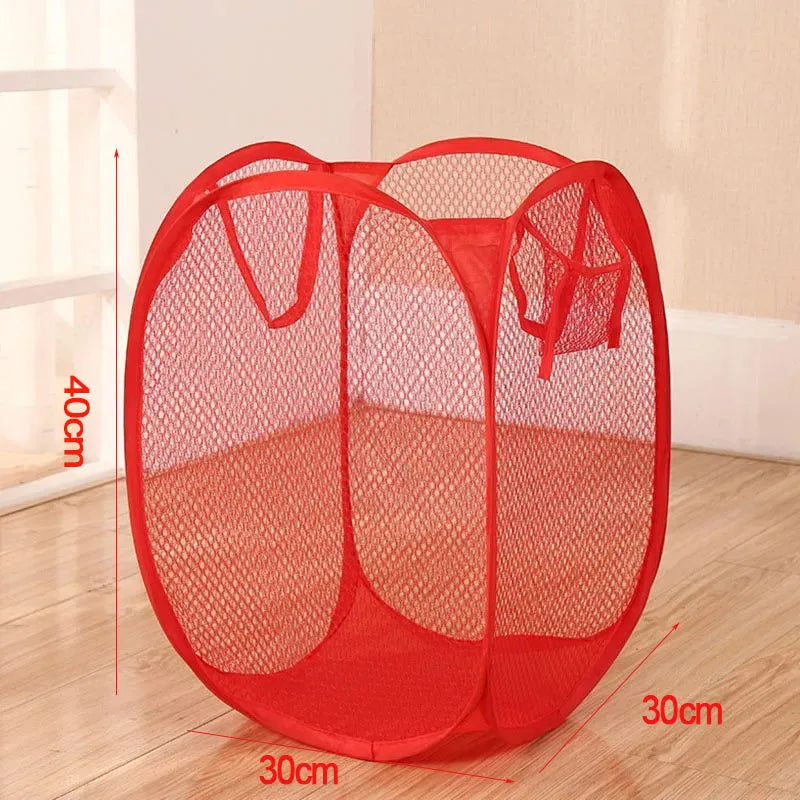 Cesta de lavandería de malla, cesta de almacenamiento pequeña y plegable para sala de estar, dormitorio, cambio de ropa, portátil, para viajes de negocios