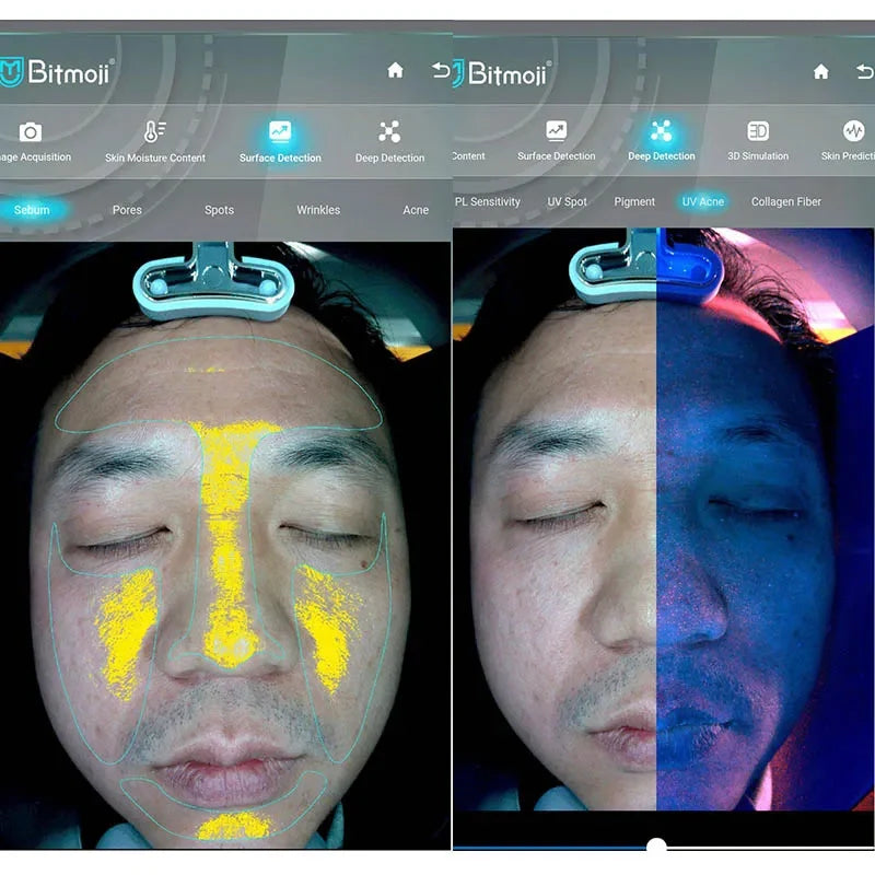 Escáner de piel 3D, analizador Facial, máquina de Monitor, espejo mágico, prueba portátil, Detector en inglés, análisis de prueba de cámara Facial