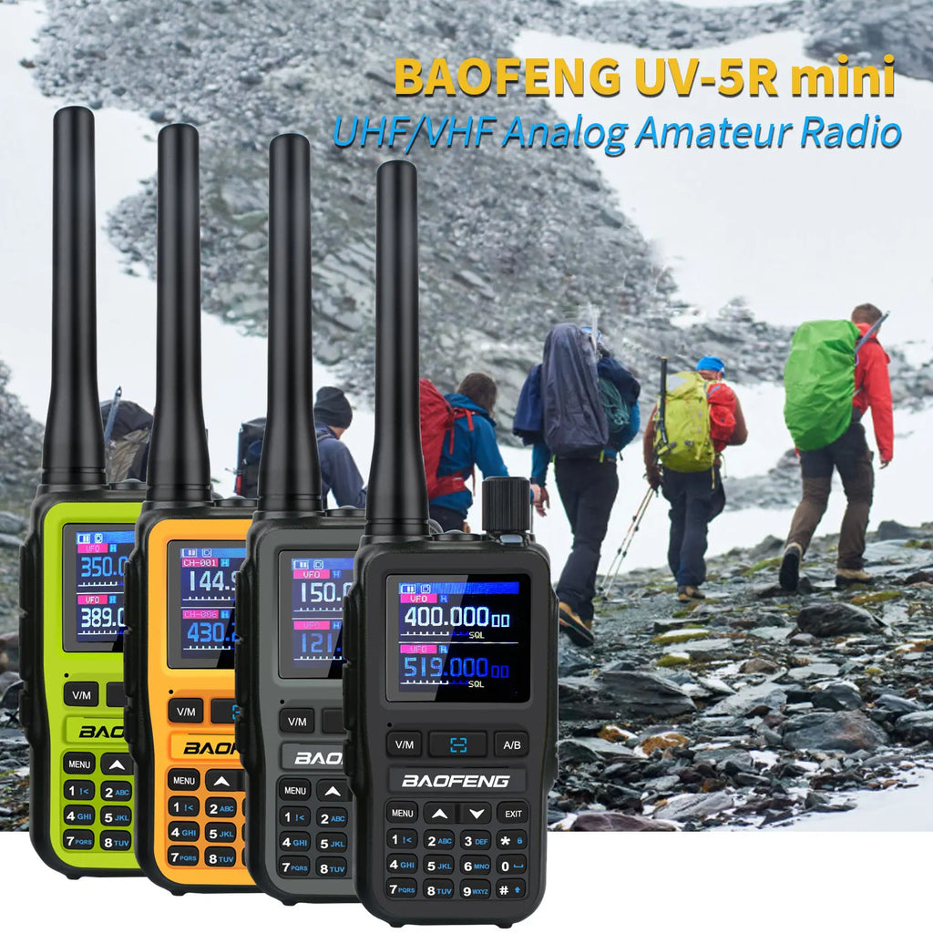 2 unids/pack Baofeng UV-5R Mini doble banda Dual PTT Walkie Talkie 5RMINI banda aérea Rx 5W compacto VOX FM Radio aficionado carga tipo C
