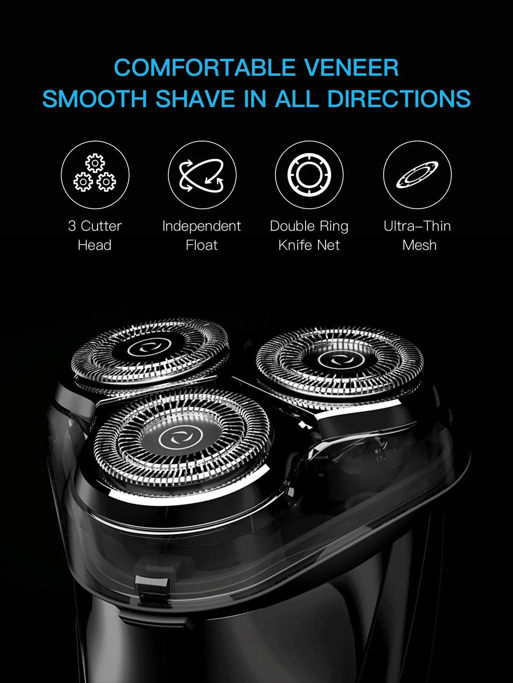 ENCHEN-Afeitadora eléctrica 3D Blackstone 3 IPX7 para hombre, máquina de afeitar resistente al agua, uso Dual en seco y húmedo, batería para Barba y cara, pantalla Digital