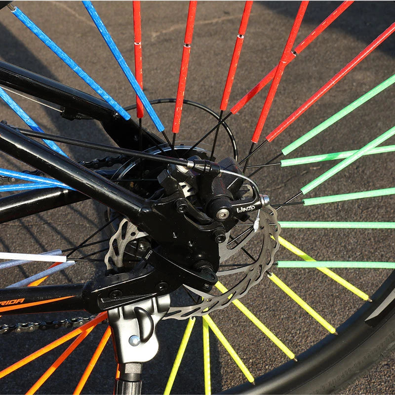 12 unids/bolsa radios de rueda de bicicleta pegatina reflectante tira de tubo luz de advertencia DIY 7,5 cm MTB Reflector de ciclismo Kit de seguridad reflectante