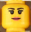 Cabeza impresa de Minifigs hembra, bloque de bricolaje para iluminar, número de pieza de ladrillo, Compatible con otras partículas de ensamblaje, 20 piezas