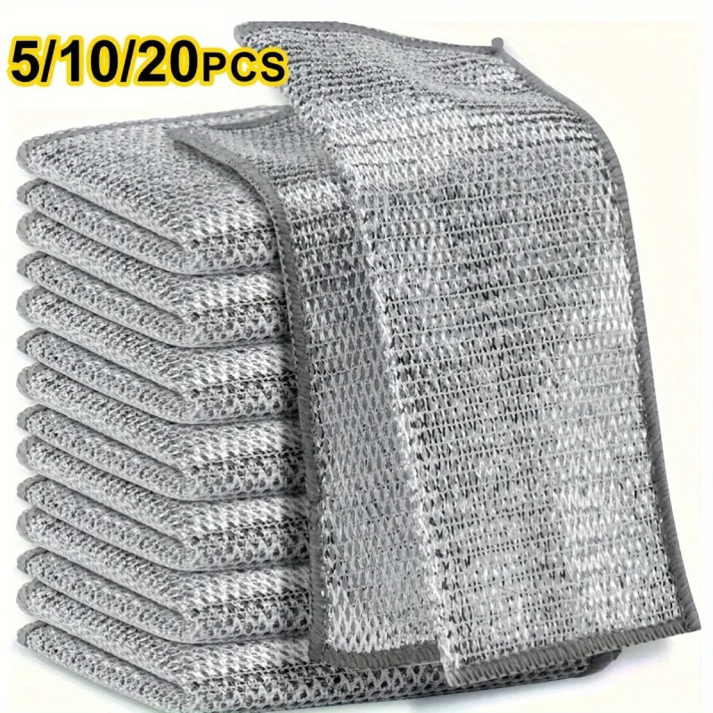 Paño de limpieza metálico multifuncional, paño de cocina metálico ampliado, utilizado para metal, cocina y utensilios de mesa, 5/10/20 piezas.