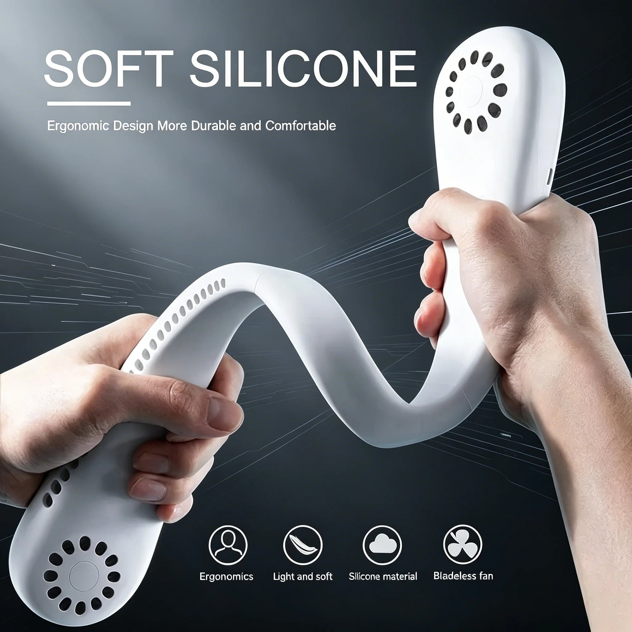Nuevo Mini Ventilador de Cuello 2026, Portátil, Sin Aspas, Recargable, Enfriador de Aire, 3 Velocidades, Mini Ventilador Deportivo de Verano, Larga Duración para Exteriores