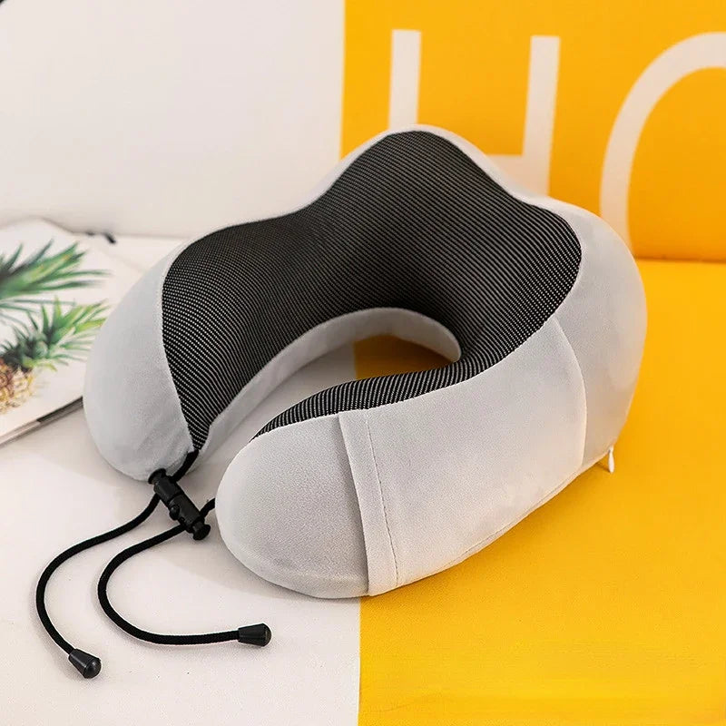 Almohadas de espuma viscoelástica en forma de U para el cuello, almohada de viaje suave, almohada de masaje para el cuello, almohada de avión para dormir, ropa de cama para el cuidado de la salud Cervical