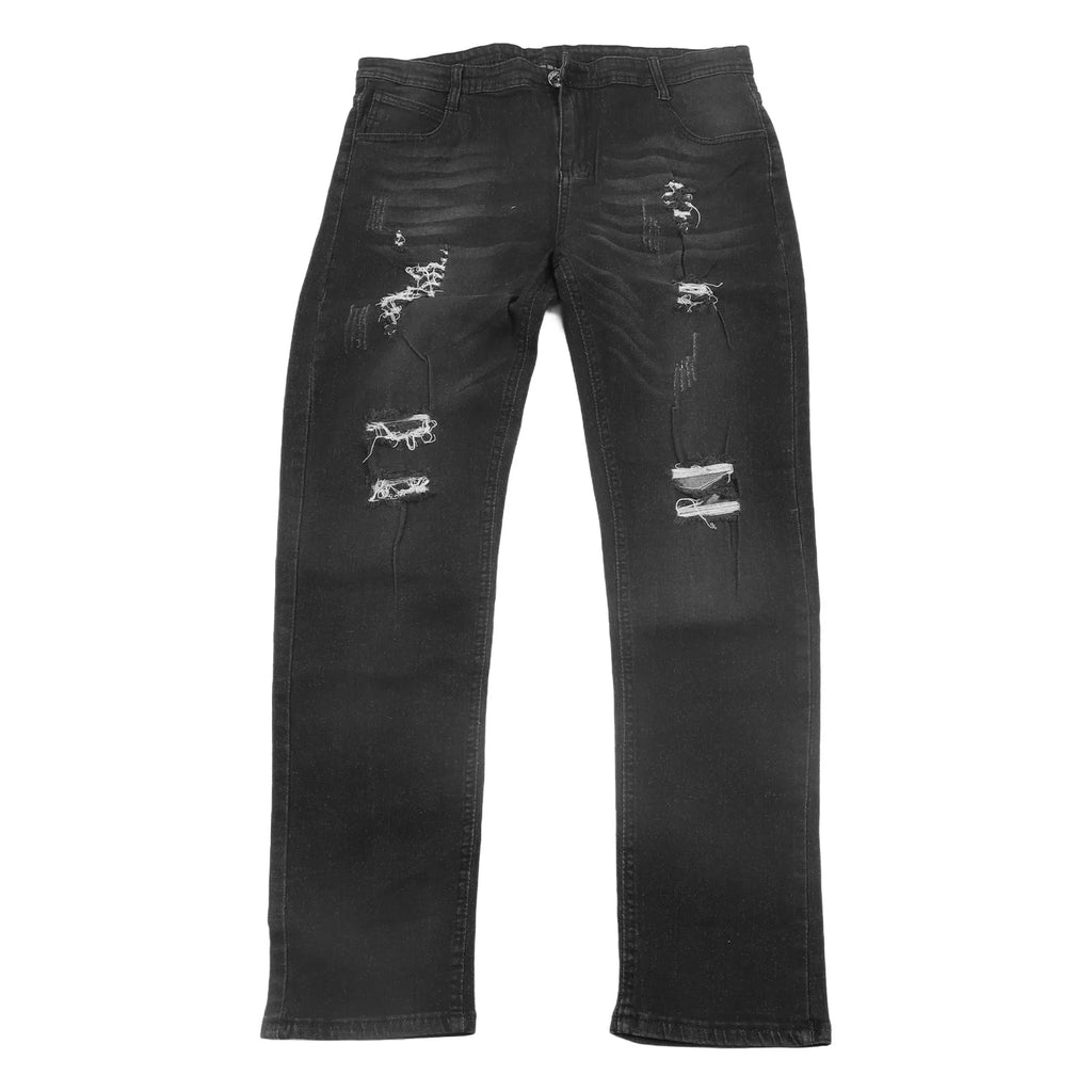 Pantalones desgastados para hombre, pantalones informales a la moda con botones y cremallera, pantalones ajustados con bolsillos para viajes, fiestas, pantalones casuales