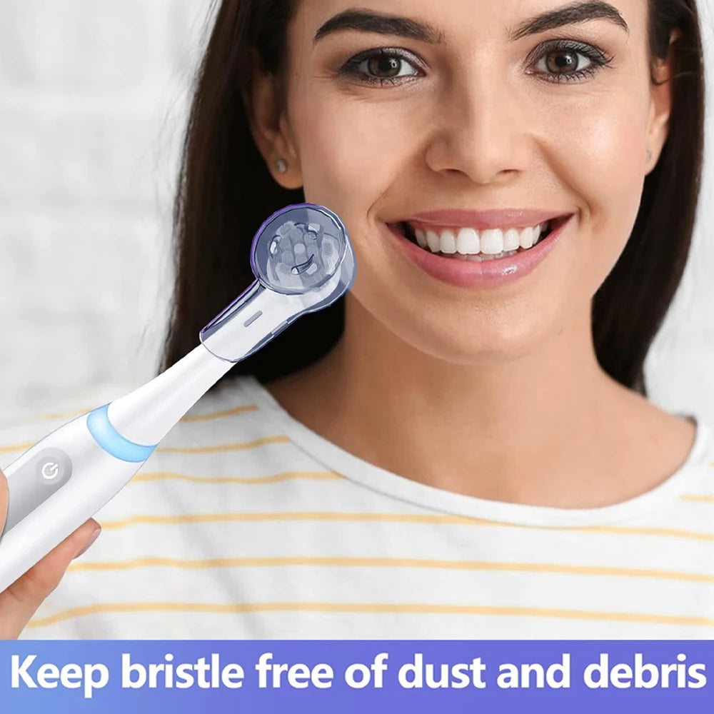 4 Uds. Compatible con cabezales de cepillo de dientes eléctrico Oral B iO, cubiertas a prueba de polvo, tapa protectora para todas las cabezales de cepillo de dientes redondos
