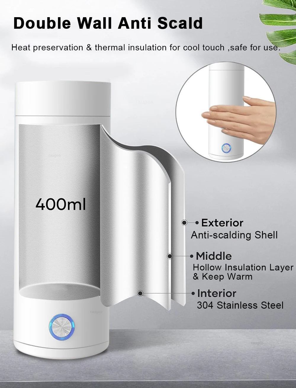 Hervidor eléctrico portátil de viaje, hervidor de té y café de ebullición rápida, Mini calentador de leche para bebé de acero inoxidable 304, hervidores térmicos