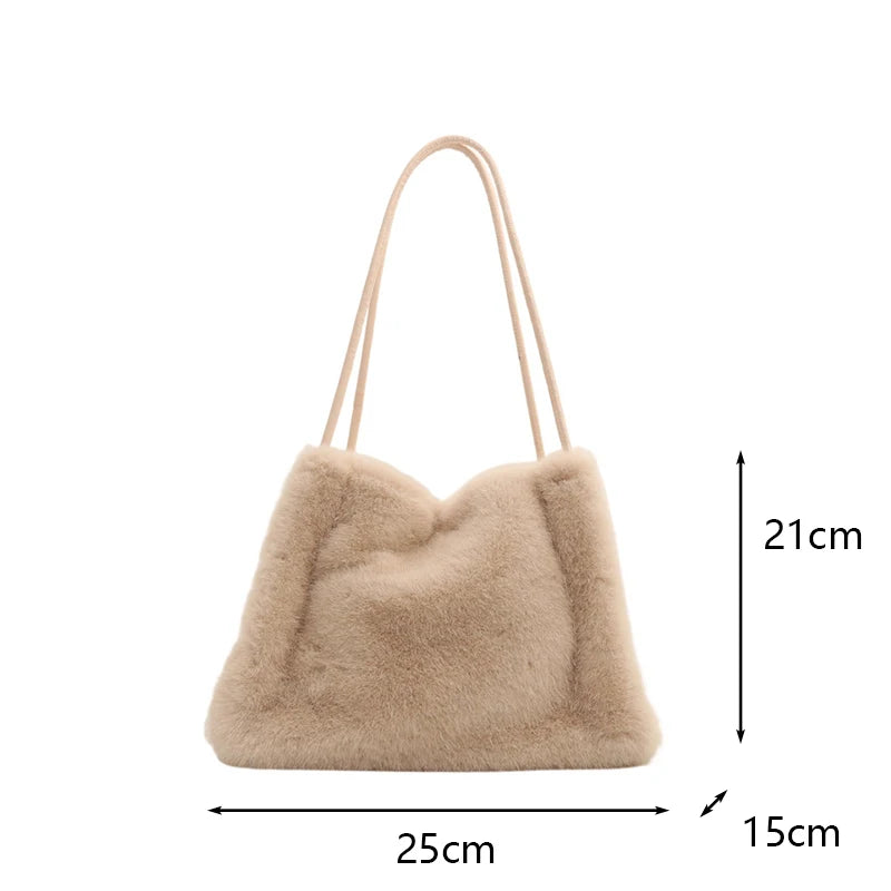 Nuevo bolso de mano de felpa para Otoño e Invierno, bolso de compras cruzado con cadena de Color sólido versátil, bolsos de mensajero con cadena de nuevo diseño para mujer