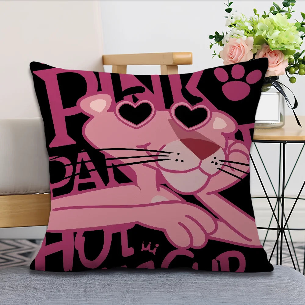 Funda de cojín P-PINK, funda de almohada suave y cómoda para sofá, sala de estar, pantalones de dibujos animados, fundas protectoras para decoración del hogar y la Oficina