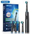 Cepillo de dientes eléctrico, cepillo de dientes eléctrico recargable giratorio para adultos, cepillos de dientes eléctricos giratorios con 8 cabezales suaves