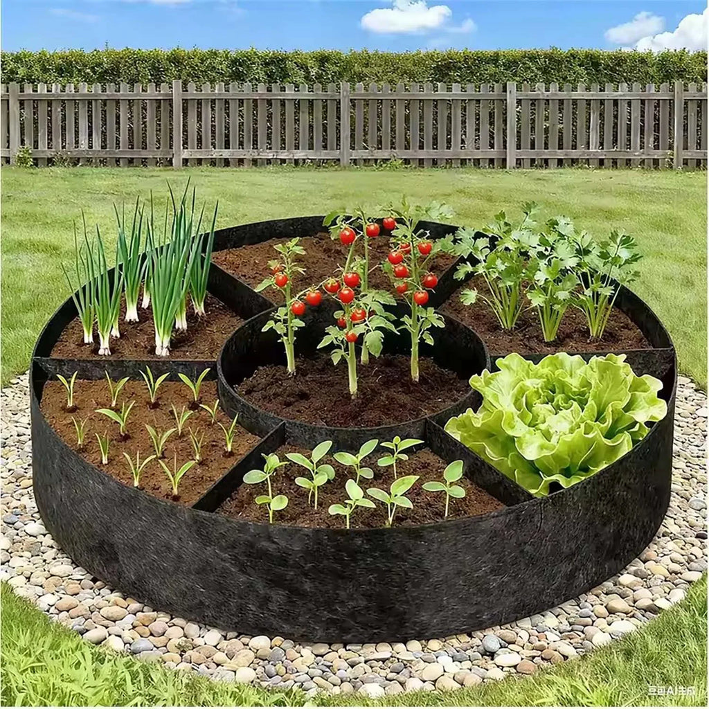 Macetas de Cultivo No Tejidas con 6+1 Compartimentos, Suministros de Jardinería, Macetas de Jardín para Exteriores, Contenedor para Flores y Vegetales, Saco para Semillas