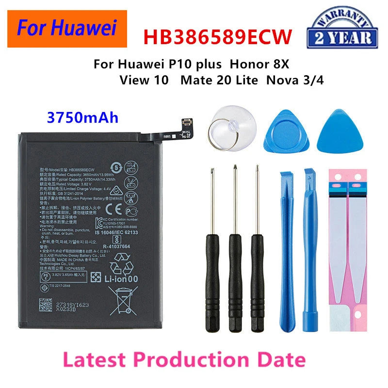 Batería para HuaWei P10/P20/P30 Pro/P40/P40 Pro/P30/Mate20 Pro/Mate 10 Pro/Mate 20X/Mate 30/Mate 30 Pro/P10 Plus/Honor X10 5G