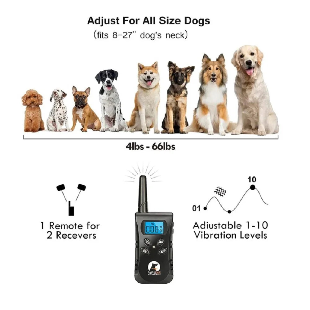 PaiPaitek Collar de adiestramiento para perros sin choque con control remoto, alcance de 1600 pies, collar vibratorio más ligero para perros pequeños, resistente al agua de 5-15 libras