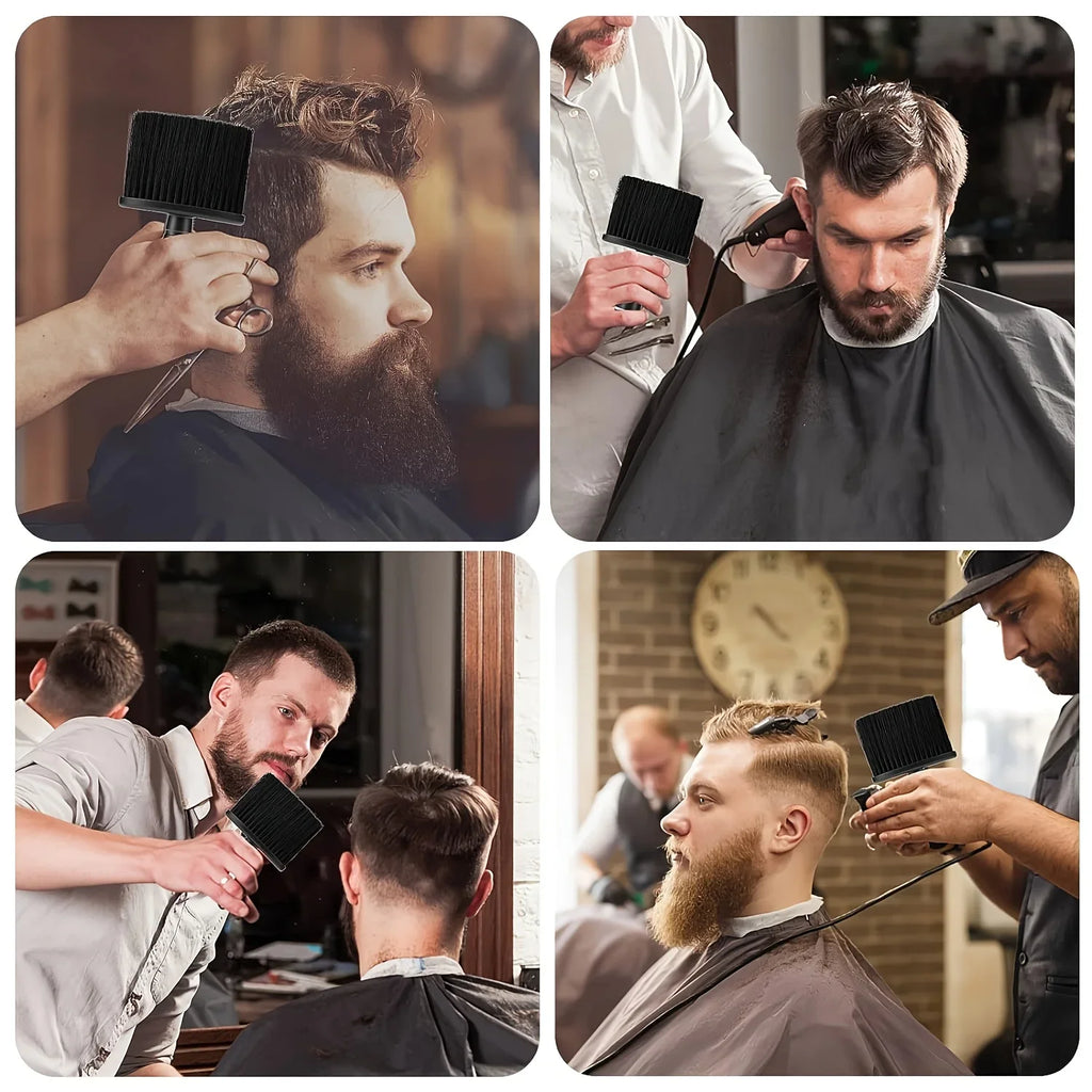 Cepillo de nailon suave para limpieza del cabello, plumero profesional para el cuello de peluquero, cepillo de limpieza multifuncional, adecuado para salón