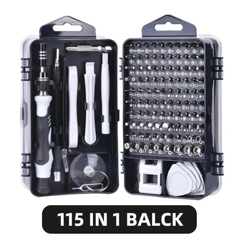 Juego de Destornilladores Magnéticos de Precisión Profesional 115 en 1, Juego de Herramientas de Reparación con Puntas Torx Hexagonales para iPhone, Xiaomi, Mac, PC, Gafas, Relojes