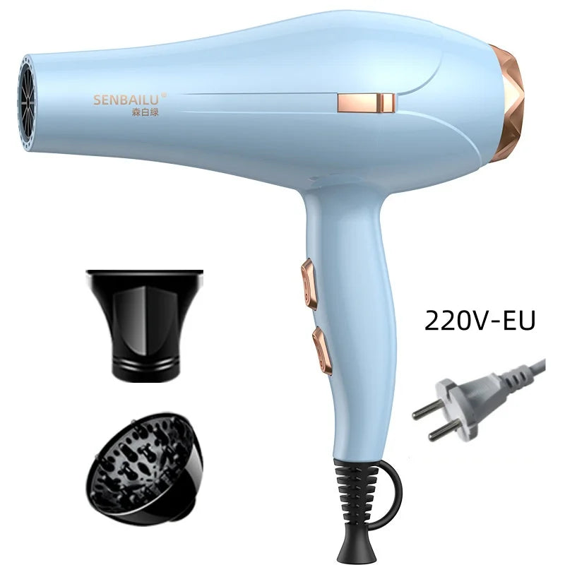 Secador de Pelo de Secado Rápido en 11 Segundos con Núcleo de Cobre Puro, Cuidado del Cabello con Iones Negativos y Luz Azul de Alta Velocidad, Secador de Pelo Profesional para el Hogar