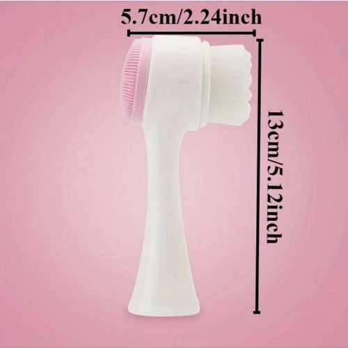 1 cepillo de lavado de cara de silicona de doble cara y cerdas suaves, exfoliación facial, cepillo de limpieza profunda de poros