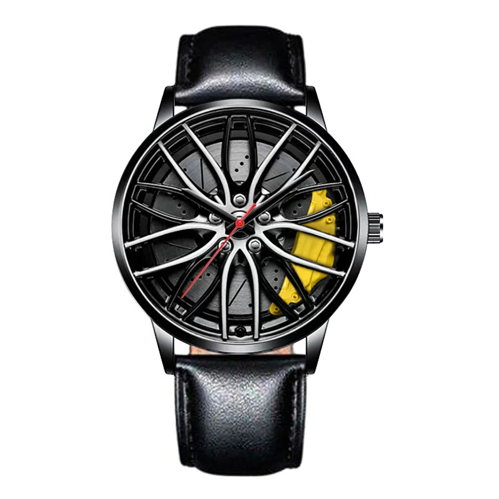Reloj de pulsera de cuarzo para hombre, de acero inoxidable, a la moda, con esfera deportiva, llanta de coche, cubo de rueda, relojes de pulsera de lujo para negocios